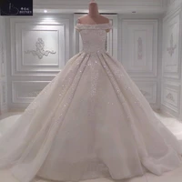 high quality off the shoulder ball gown plus size wedding dress beaded cathedral train wedding gowns