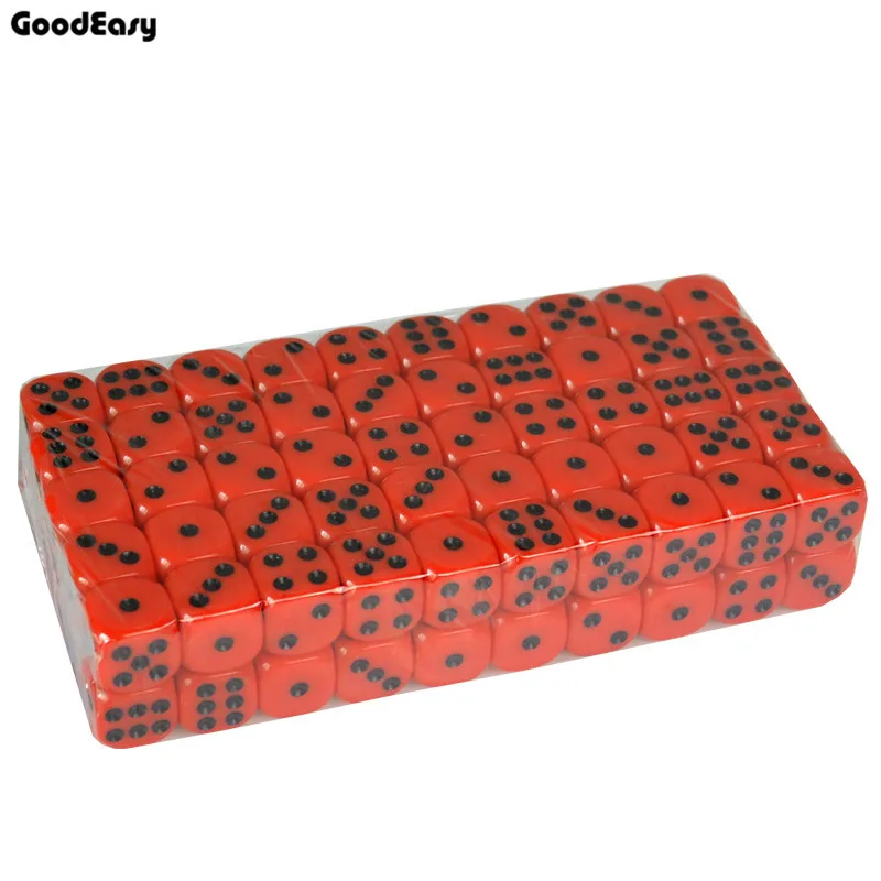 16 мм красный акриловый казино цифровой многогранный набор игральных костей