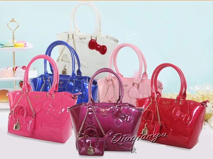 Luxury famous brand women female ladies bags leather hello kitty handbags shoulder tote sac de marque bolsa feminina couro 5 | Багаж и
