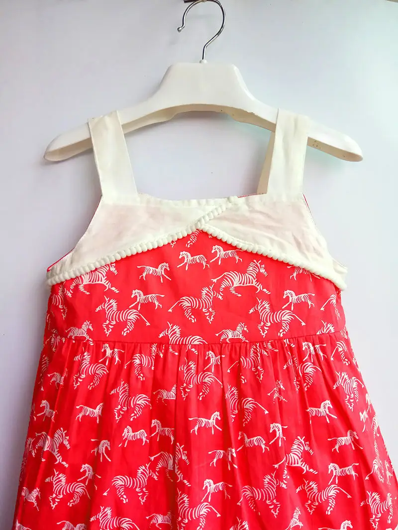 Girl print dress with a zebra children's cotton Suspender Cute girl Summer Floral Toddler kids Sleeveless Dress | Детская одежда и