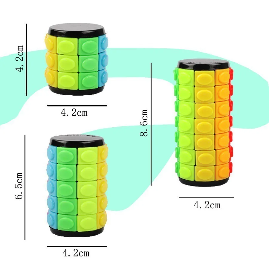 Zxz New 3d Rotate Slide Babylon Tower Stress Cube Puzzle Toy Cube Kids Adult Color Cylinder Sliding Puzzle Sensory Toy