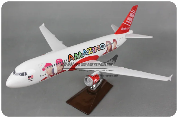 47 см смолы A320 Air Asia самолет модель красивая девушка леди азиатские авиакомпании