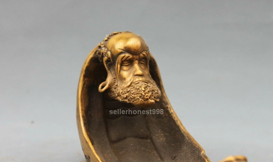 Китайская Бронзовая медная буддистская курильница Bodhidharma Dharma Будда|Статуи и