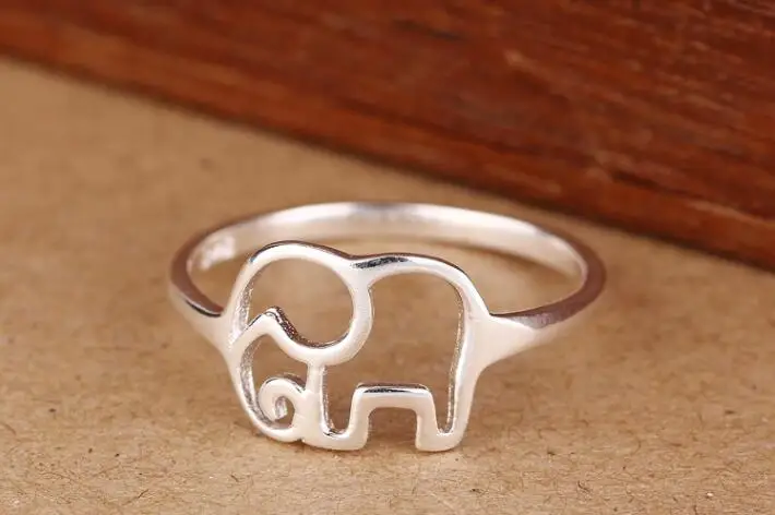 Shuangshuo New Fashion Couple Jewelry Vintage Animal Rings for Women Cute Elephant Lovers Wedding Gift Size 7 | Украшения и