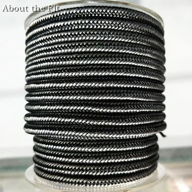 Mix Black Silver Подходит для 6 мм 1 м плетеная стальная проволока/кожа/Резина ювелирные изделия Аксессуары Металлическая Проволока сетчатые ленты тканые канаты ремесло воротник - Цвет: Mix Black Silver