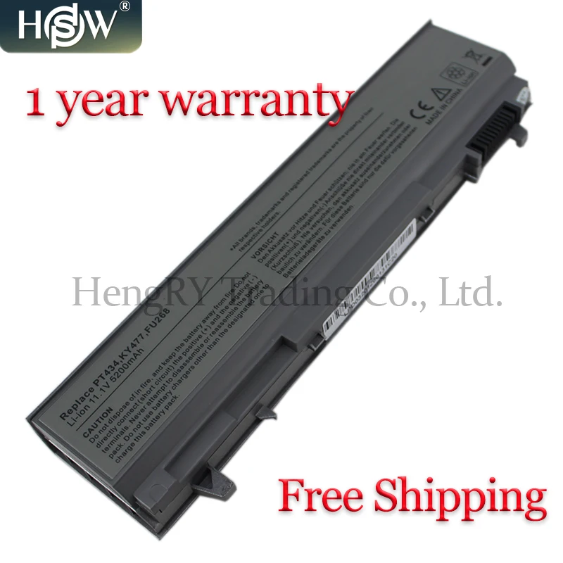 HSW 5200 мАч аккумулятор для ноутбука dell Latitude E6400 M2400 E6410 E6510 E6500 M4400 M4500 PT436 PT437 KY477 KY265 KY266