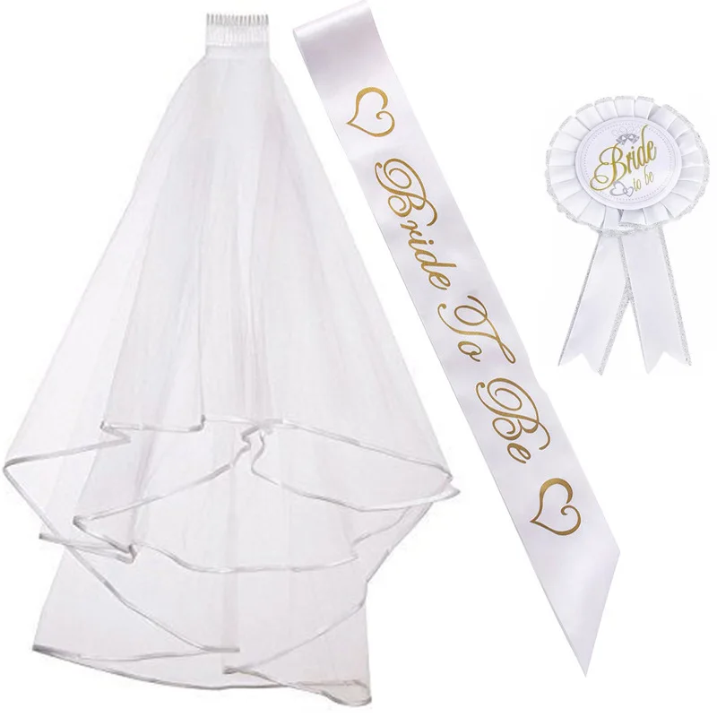 1 комплект белая свадебная фата для невесты и подружки | Дом сад