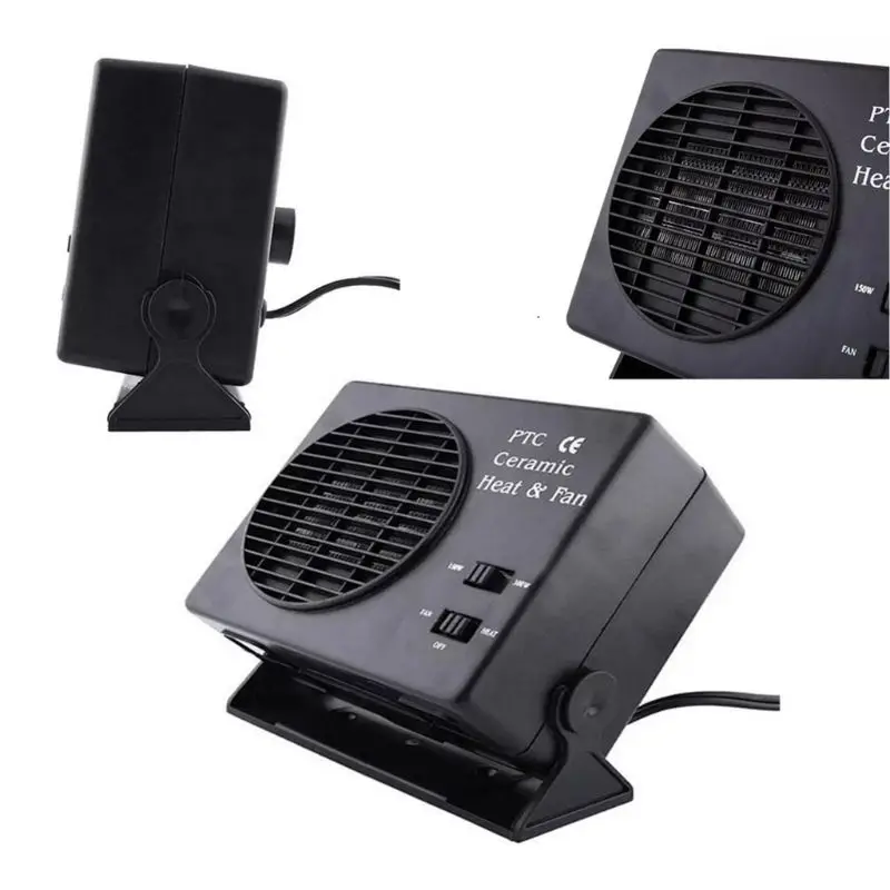 

12V Car Portable 2 in 1 Electric Fan and Heater 300W Defroster Demister Quick Heating Speed