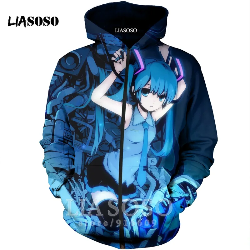 17 Забавные 3D принт унисекс аниме VOCALOID Hatsune Толстовка Miku мяч homme Толстовка Топ Harajuku рубашка на молнии толстовки рок hoodieE594 - Цвет: 17