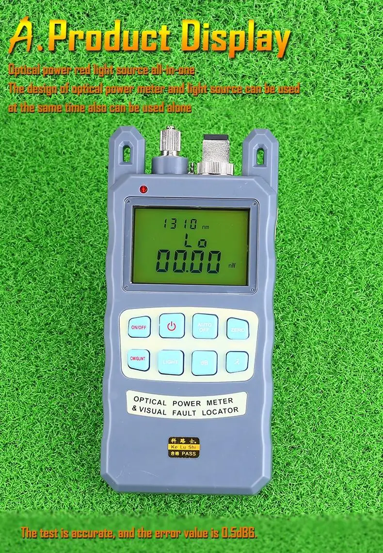 KELUSHI все-в-одном Оптическое волокно измеритель оптической мощности-70 до+ 10dBm 1 мВт 5 км тестер волоконного кабеля Визуальный дефектоскоп