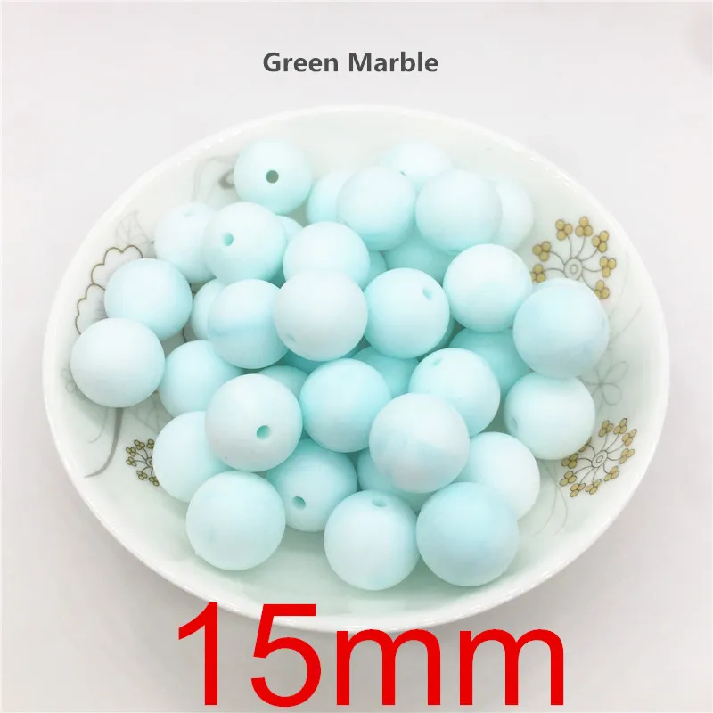 15mm Chenkai 100 шт 9 мм 12 мм 15 мм Силиконовые Бусины Сделай Сам Детские Прорезыватели кольцо для соски Монтессори сенсорные ювелирные изделия делая игрушечный бисер - Цвет: 15mm