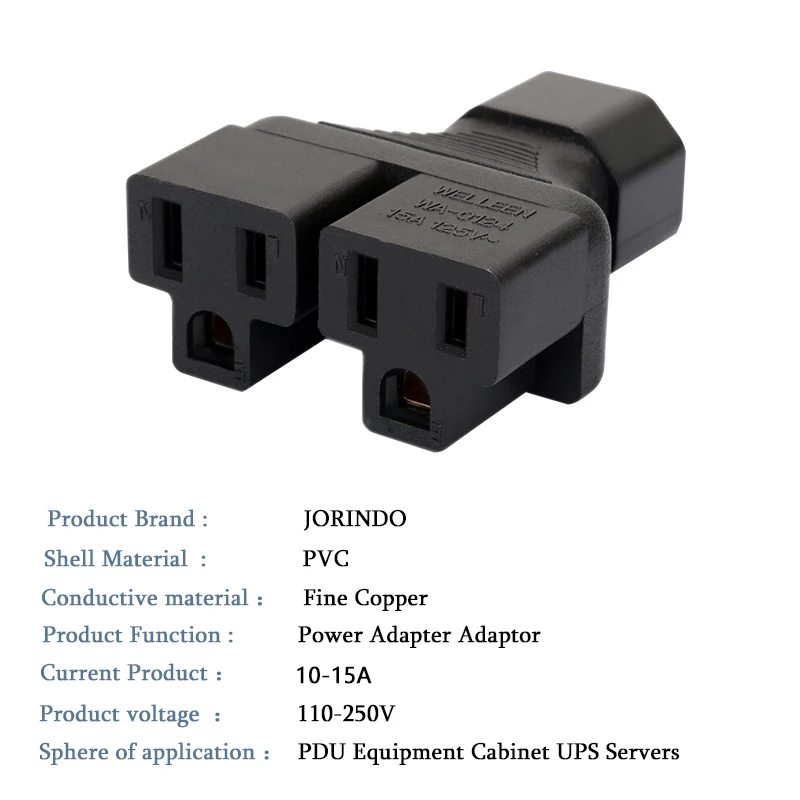C14 БРП розетка по UPS IEC 3pin мужчина к 2X США ЖЕНСКИЙ Мощность сплиттер адаптер Y для
