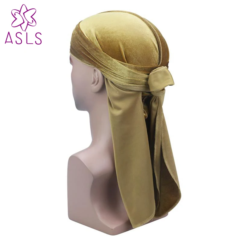 Новые роскошные мужские вельветовые Бандана тюрбан шляпы парики Doo Durag