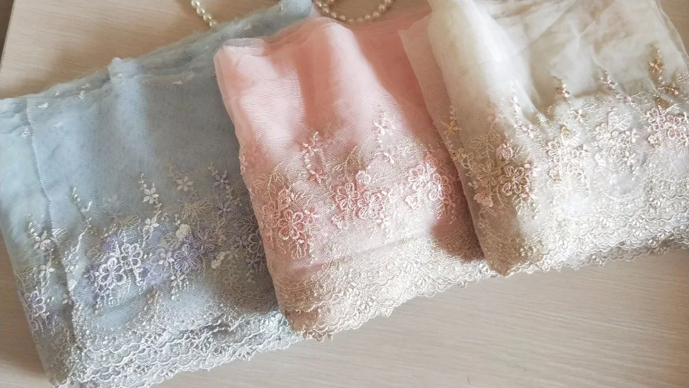 Кружевное нижнее белье 2 Yds кружевное с цветочной вышивкой из тюля 7 дюймов