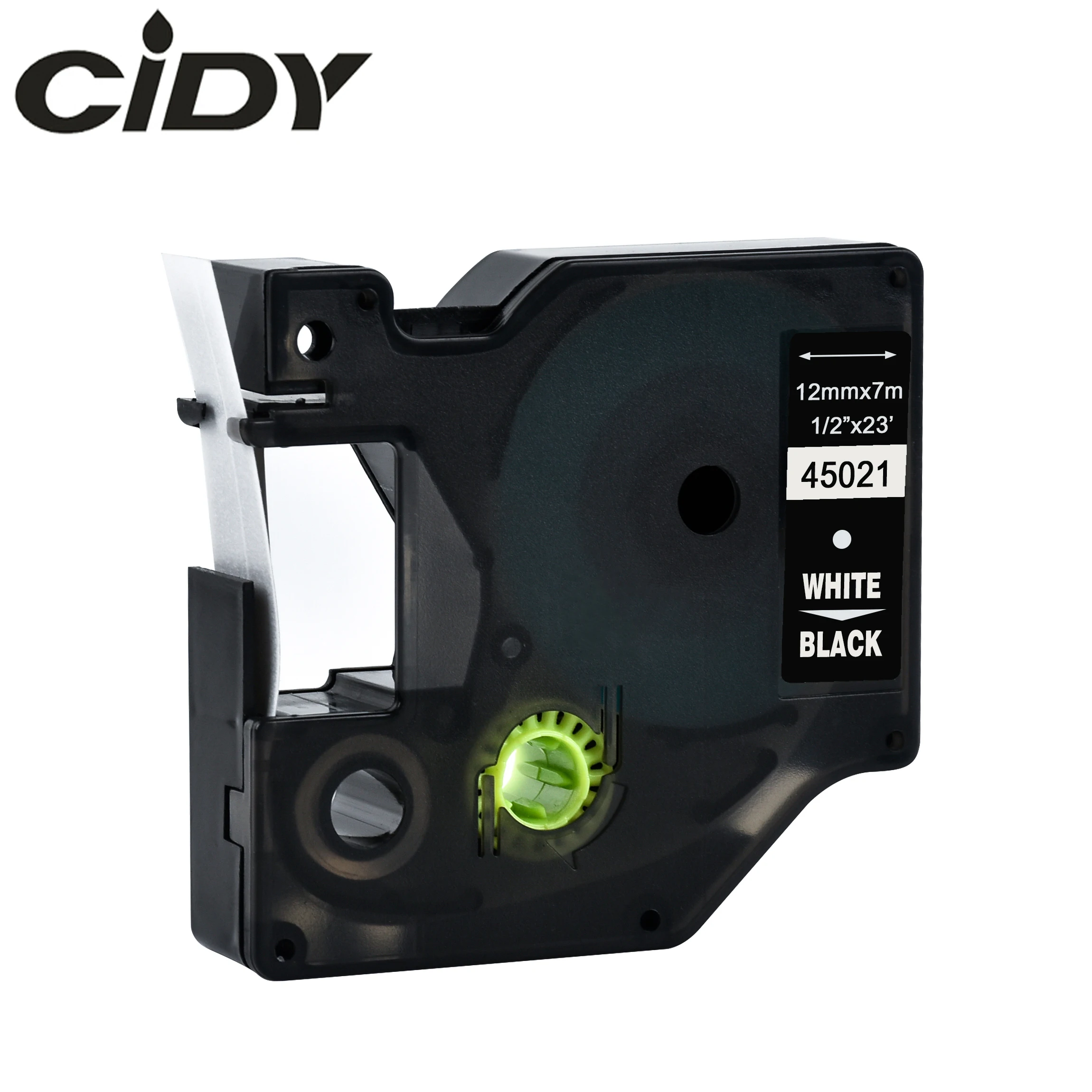 Cidy 45021 совместимый с Dymo D1 manager 12 мм белый на черном кассе этикеток для принтер DYMO