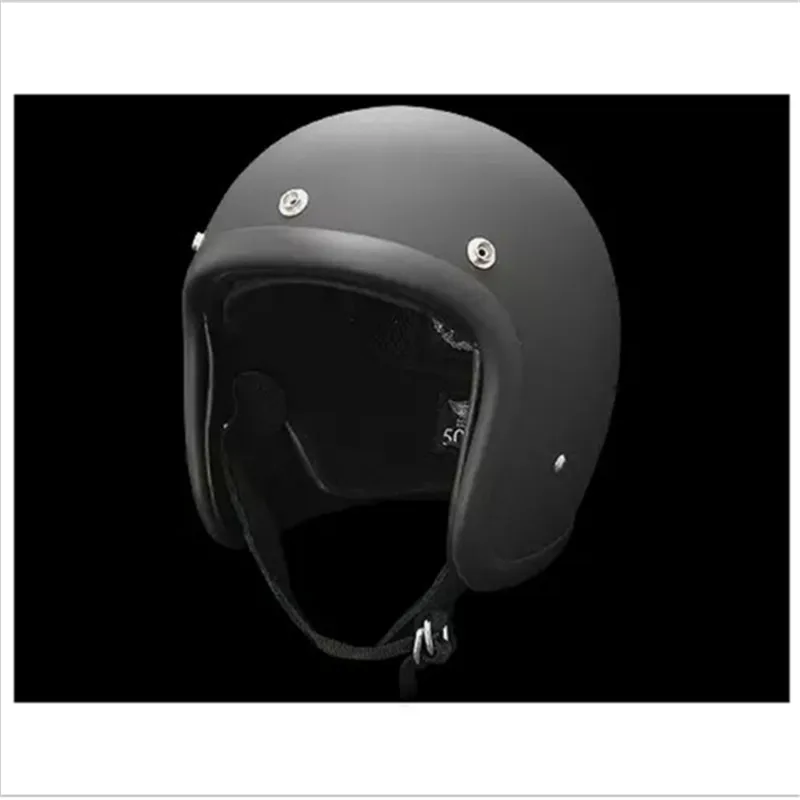 matte black Мотоциклетный шлем Сертификация ECE бренд Япония TT& CO Томпсон стекловолокно винтажный мотоциклетный шлем - Цвет: matte black