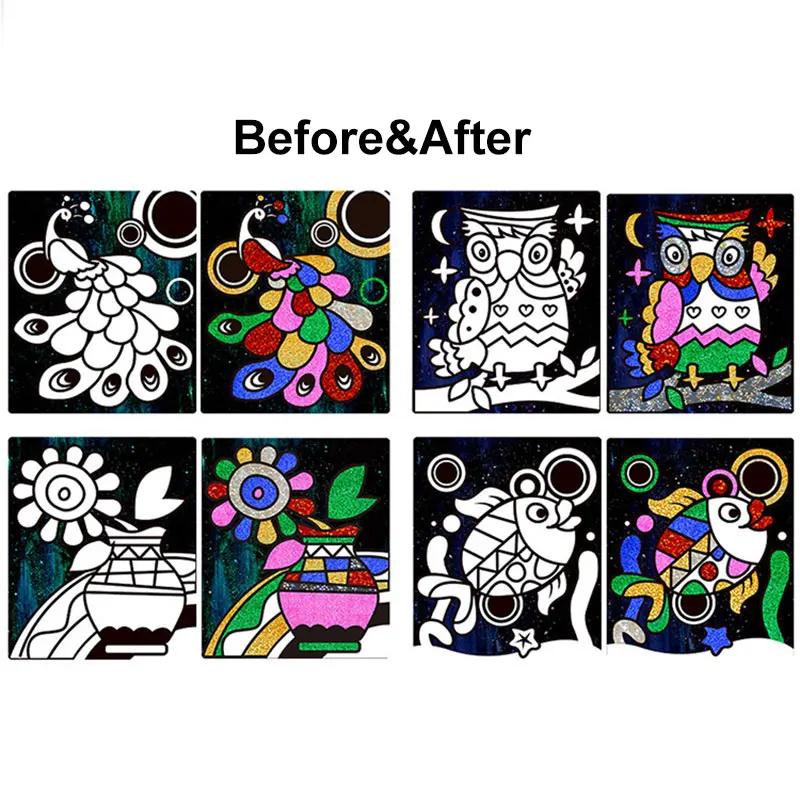 Монтессори креативные игрушки для детей блестящие бумажные рисования подарок