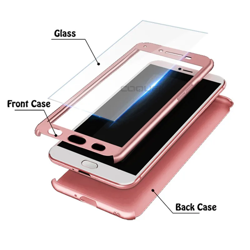 MOUSEMI 360 Full Cover Protect Case For Huawei Honor 8 9 10 Lite Nova 3E Glass Hard Phone Cases Back |