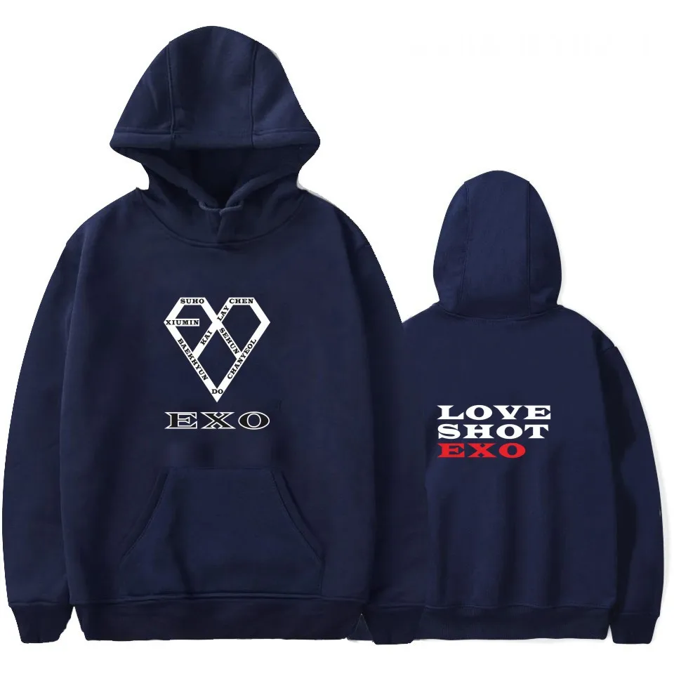 Розовые милые женские толстовки EXO Kpop осенняя Повседневная Уличная одежда в