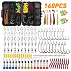 160 шт. рыболовные снасти коробка комплект, включающий джиг рыболовные крючки jig Head крючки поворачивается снимки свинцовый грузик для Техас снаряжение рыболовное рыболовные снасти