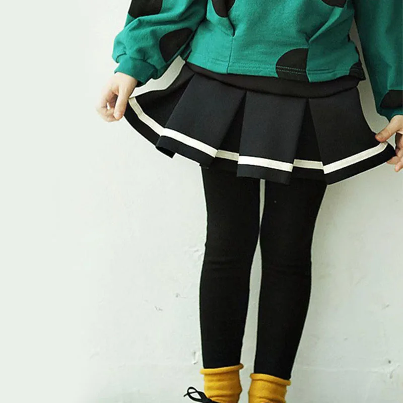 Флисовые блестящие большие леггинсы для девочек брюки карандаш с юбками осень