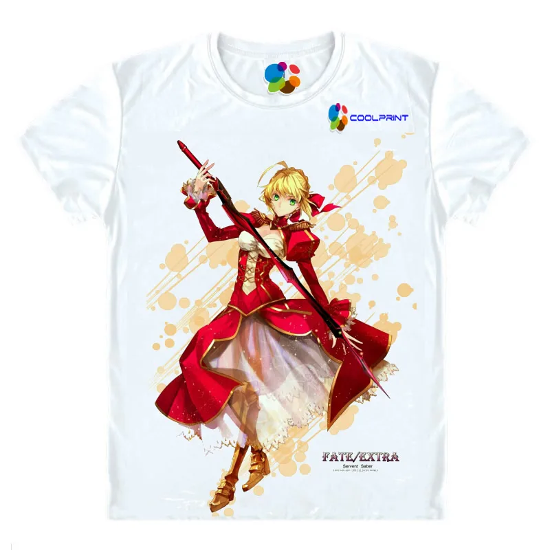 Аниме рубашка Coolprint Fate Stay Night футболки с коротким рукавом принтом саблей Нерон