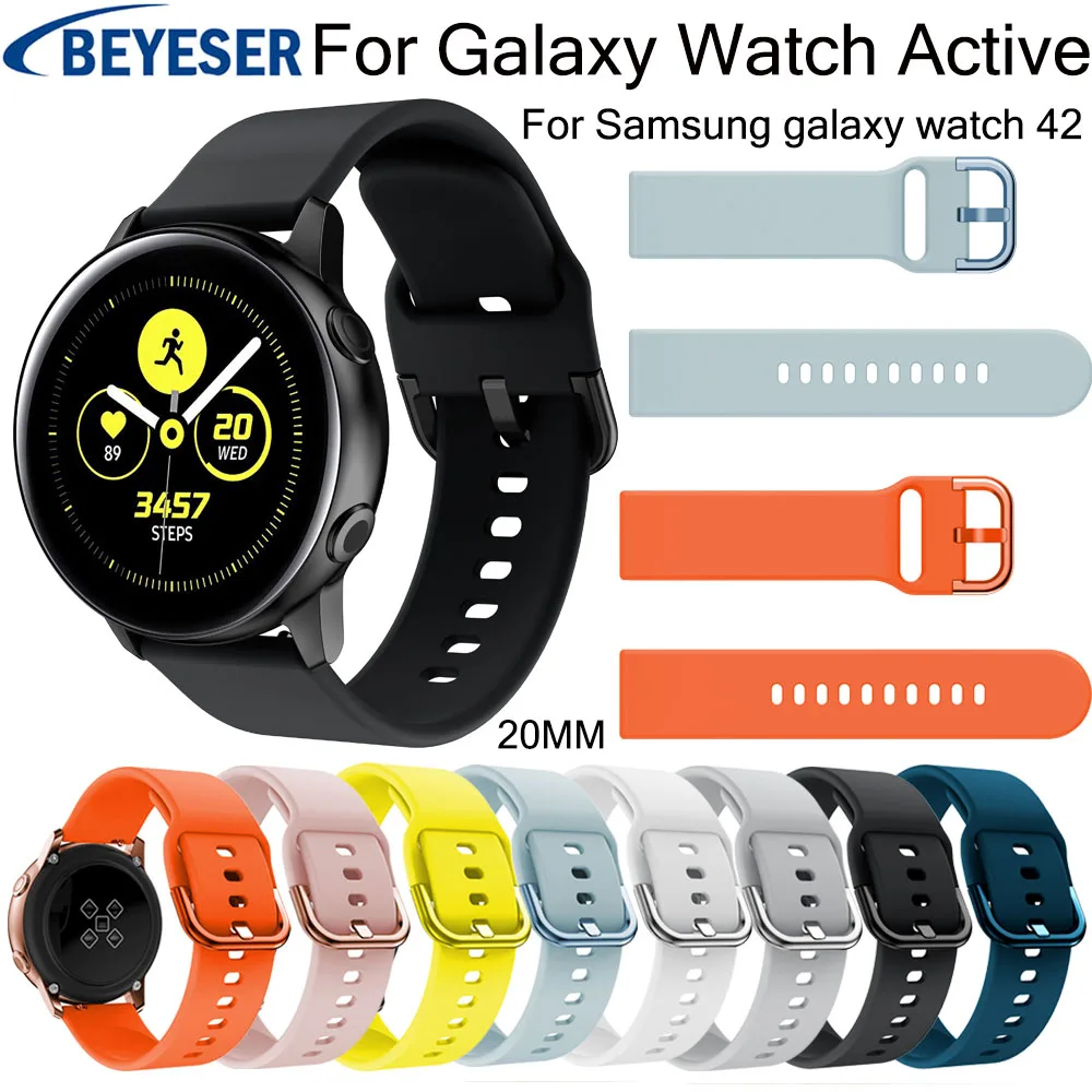 Ремешок 20 мм для Samsung Galaxy Watch Active 2 40 44 спортивный классический браслет galaxy watch Gear S2