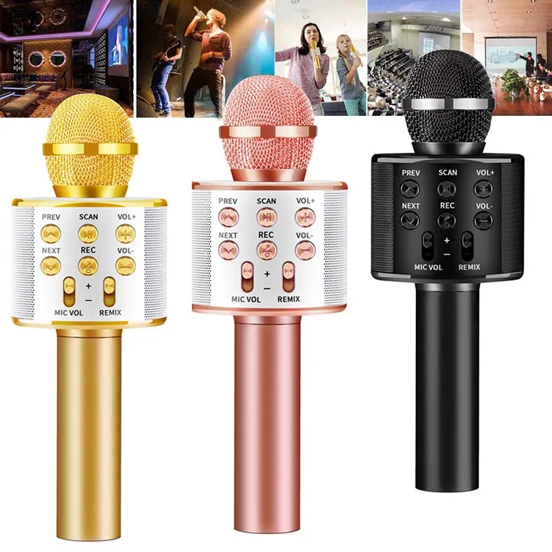 Новый беспроводной ручной микрофон для караоке с Bluetooth микрофоном и динамиком