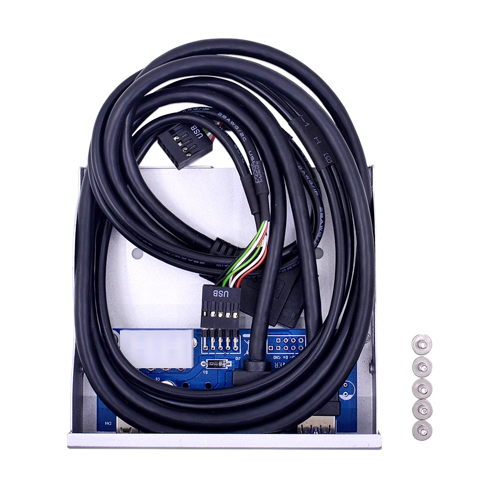 MJTEK серебристый 4 портовый USB 2 0 3 концентратор передней панели 19 + 1 20 контактный