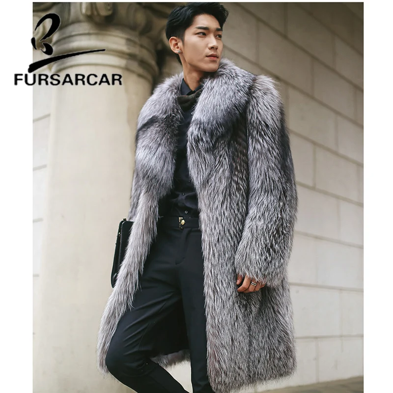 Новинка 2021 модное пальто FURSARCAR из натурального меха для мужчин зимняя длинная