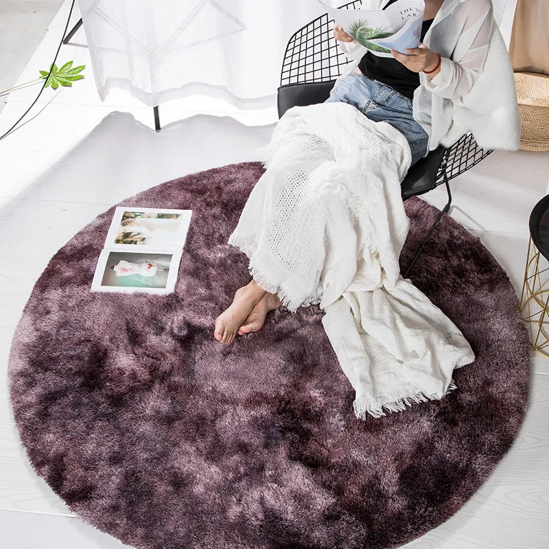 New Motley Plush Round Soft Carpets for Living Room Bedroom Fluffy Rugs Home Decor Shaggy Carpet Cloakroom Tea Table Floor Mats