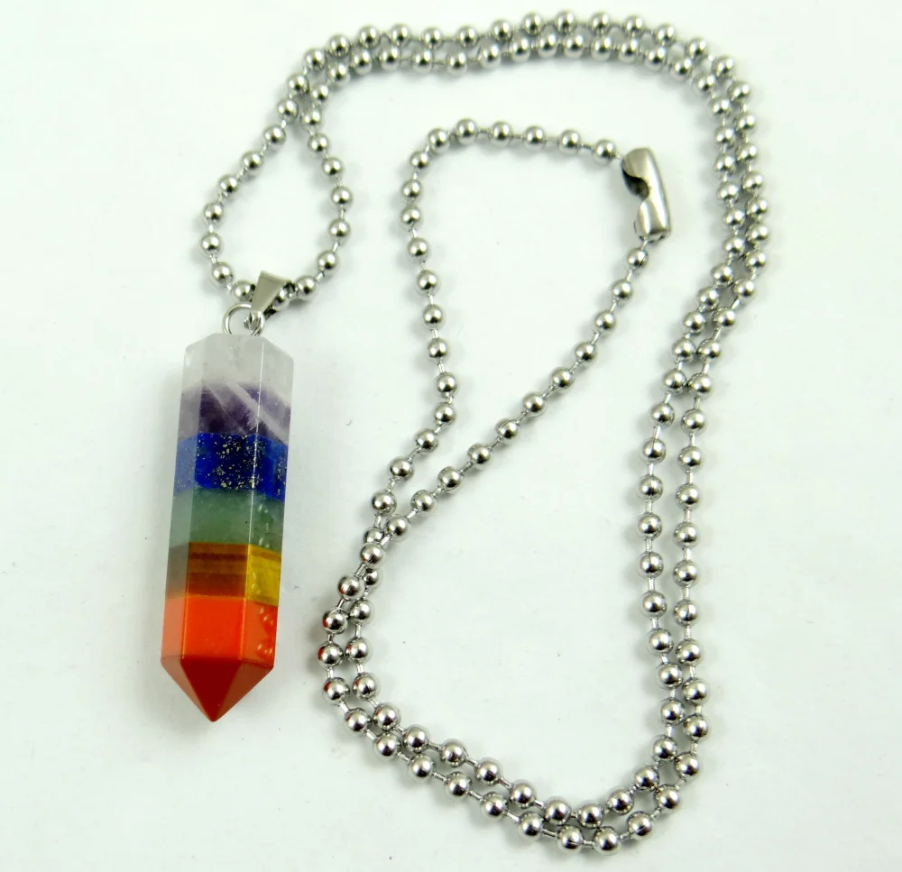 Кулон с натуральным камнем 7 Чакра кварц хрусталь бирюза Ляпис тигровый глаз