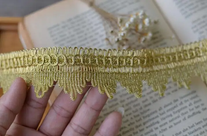 Лидер продаж 2 м/лот высокое качество 4 см Золотая венозная кружевная ткань