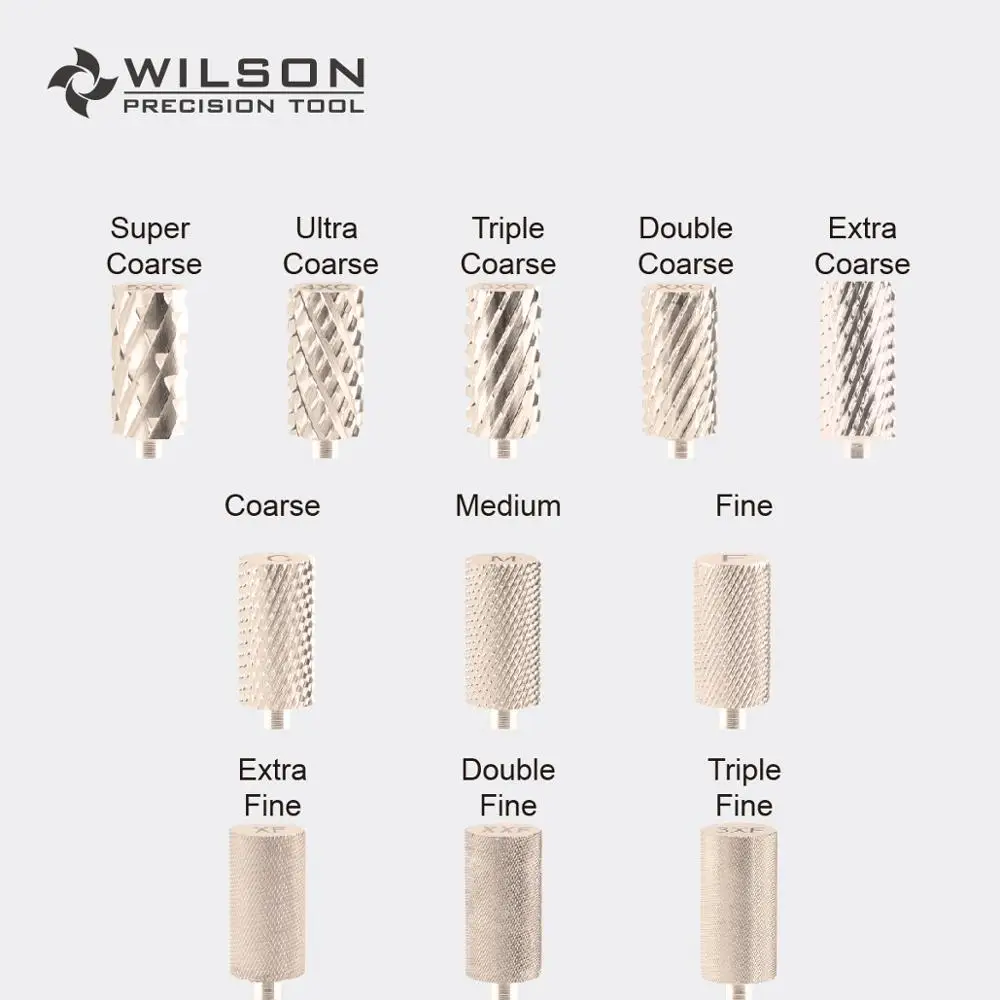 Small Barrel - Gold/Silver - WILSON Tungsten Carbide Nail Drill Bit Electric Manicure Drill & Accessory