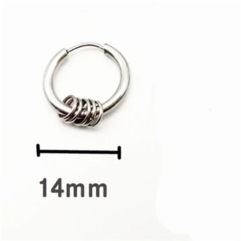 14MM KPOP DNA корейские V мужские круглые титановые стальные серьги мужские ювелирные аксессуары хипстер в стиле рок панк круглые серьги для мужчин - Окраска металла: 14MM