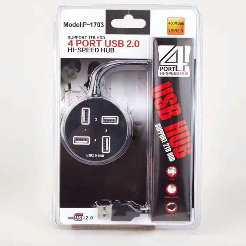 Концентратор USB 2 0 4 портовый офисный разветвитель для настольного