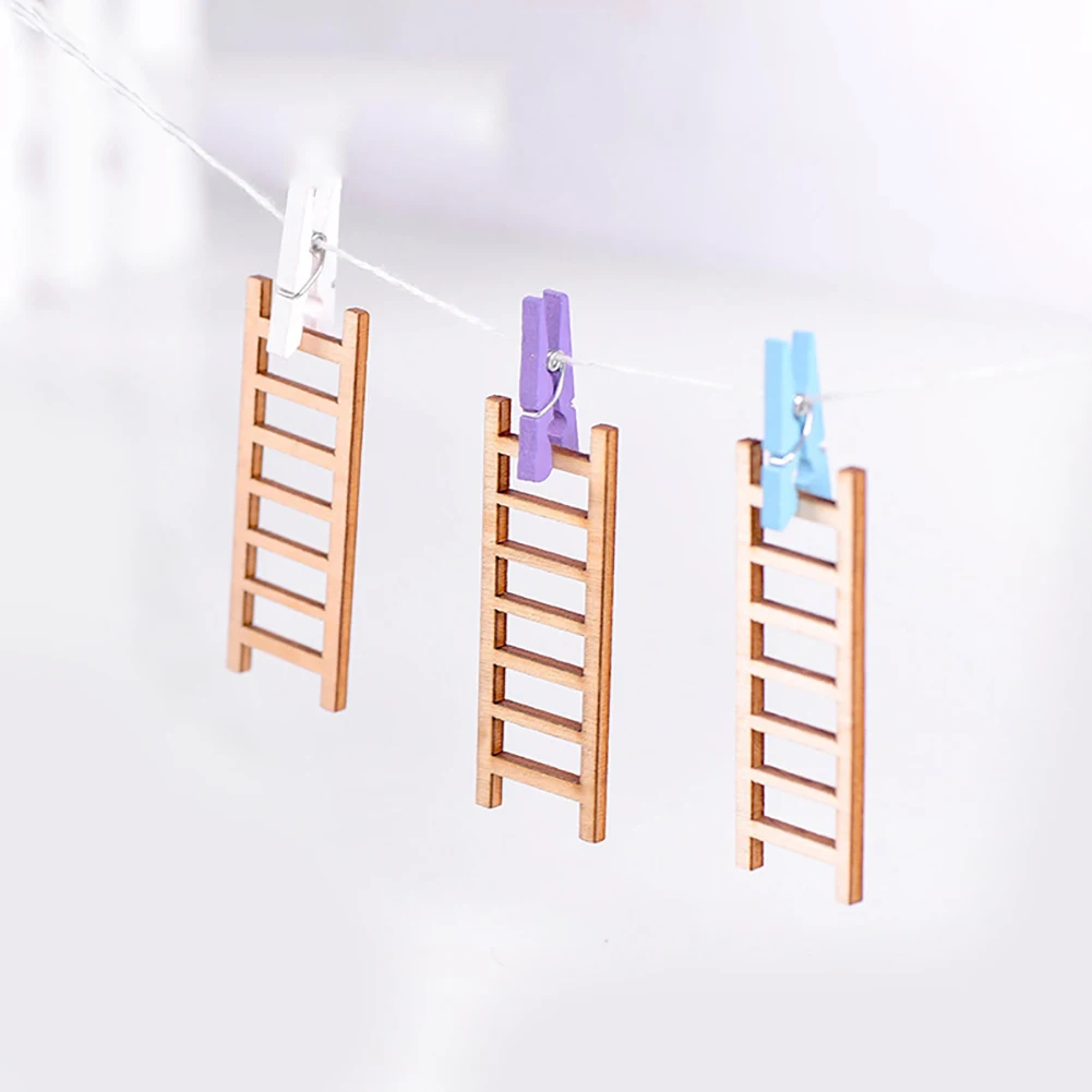 3 шт. мини миниатюрный деревянный шаг лестница Фея Сад DIY микро пейзаж