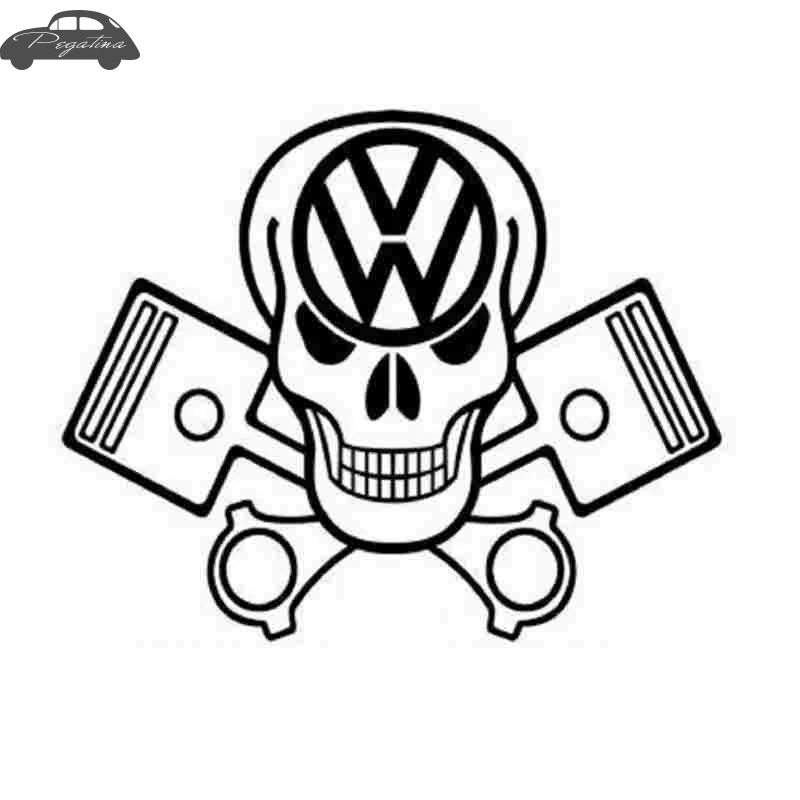 Череп и поршни VW автомобиль грузовик окно веселый наклейка бампер виниловая