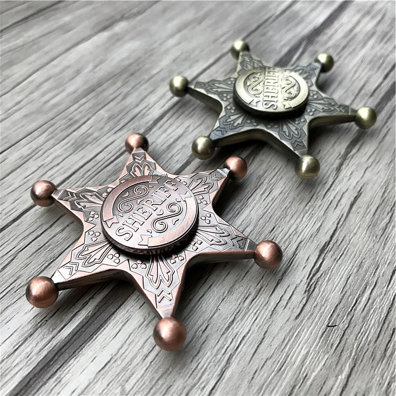 Кинетический Спиннер шериф в стиле ретро ручной металлическая игрушка из