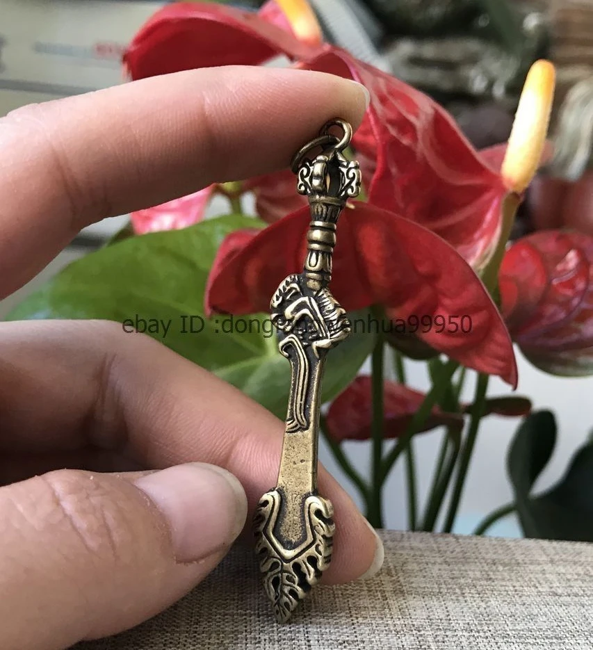 Китайский народный Бронзовый латунный амулет фэн-шуй с мечом на удачу | Дом и сад