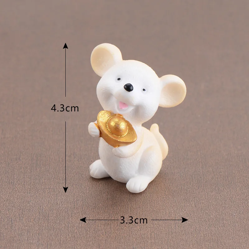 Lucky mouse Золотой доллар мультяшная модель животных фигурка кукольный домик торт домашний декор миниатюрное украшение для сада в виде Феи аксессуары - Цвет: Light Yellow No.1