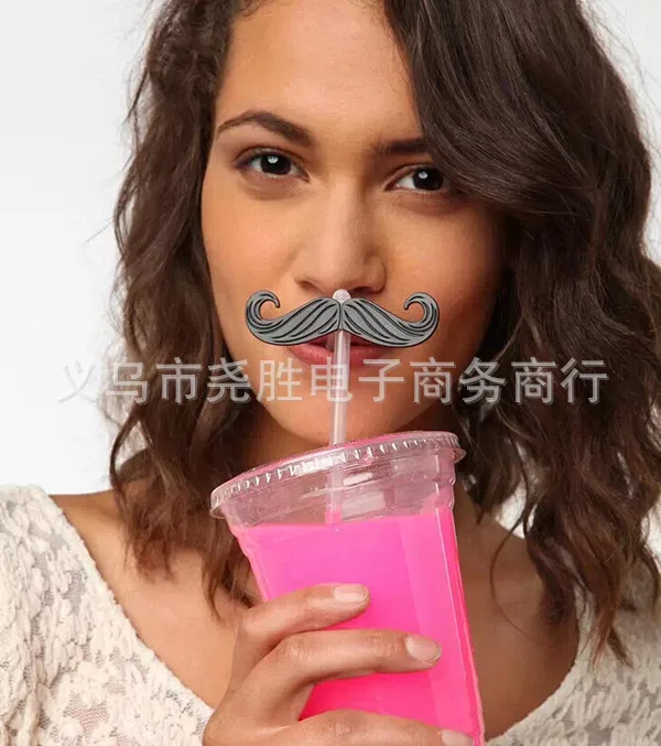 4 шт./компл. пластиковые трубочки для напитков в виде черной бороды усы Мультяшные