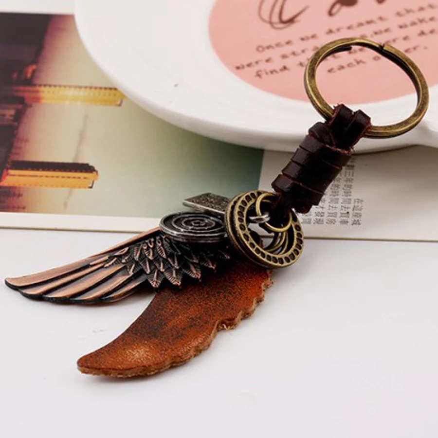 Сплав крыло кожа панк ретро брелок сумка Подвеска Брелоки очарование унисекс