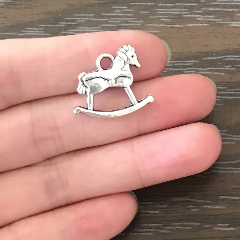 

8PCS DIY Jewelry Making Rocking Horse Charms Zinc Alloy Pendant Charm for Bracelet Necklace Earrings Keychain zipper pull