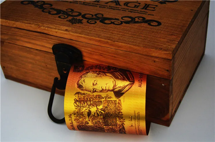 Специальная Золотая банкнота 5 AUD купюр в подарок|gift creative|notes violingift box for food |