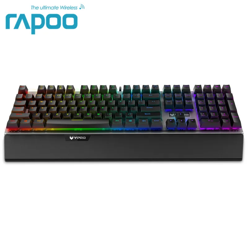 Rapoo V720 RGB подсветка Механическая игровая клавиатура 108 клавиш N-Key rolllover механический переключатель компьютерная игровая клавиатура