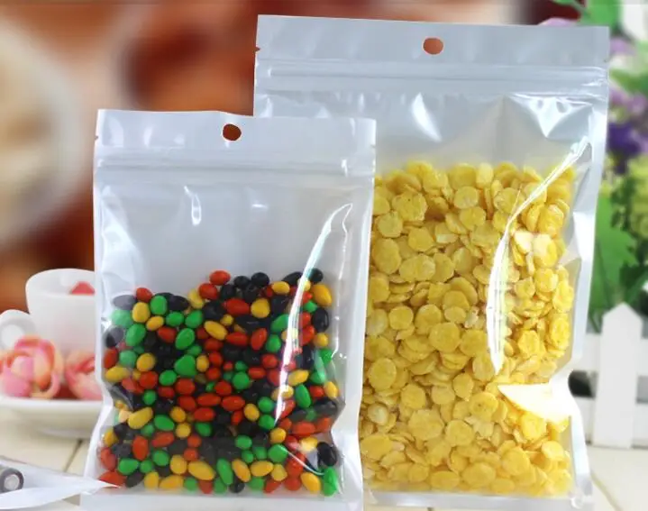 100 шт прозрачный самозакрывающийся пластиковый пакет на молнии для розничной