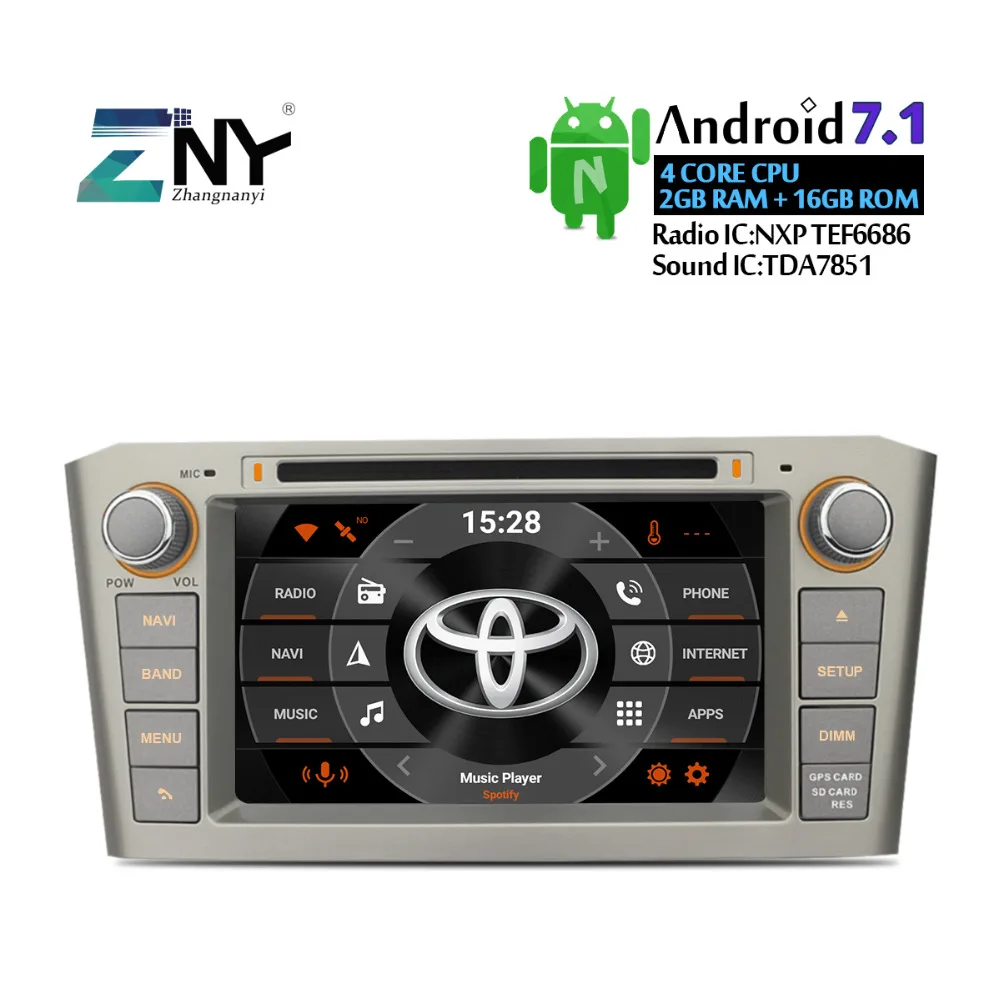 Бесплатная задняя камера авто радио для Toyota Avensis T25 2003 2004 2005 2006 2007 2008 Android 7 1