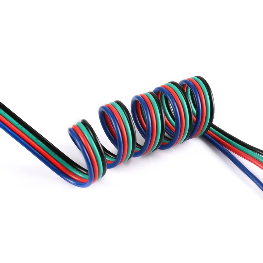 5050 4 контактный кабель удлинитель провод 22AWG лампа 3528 разъем оптовая продажа 20 м 10
