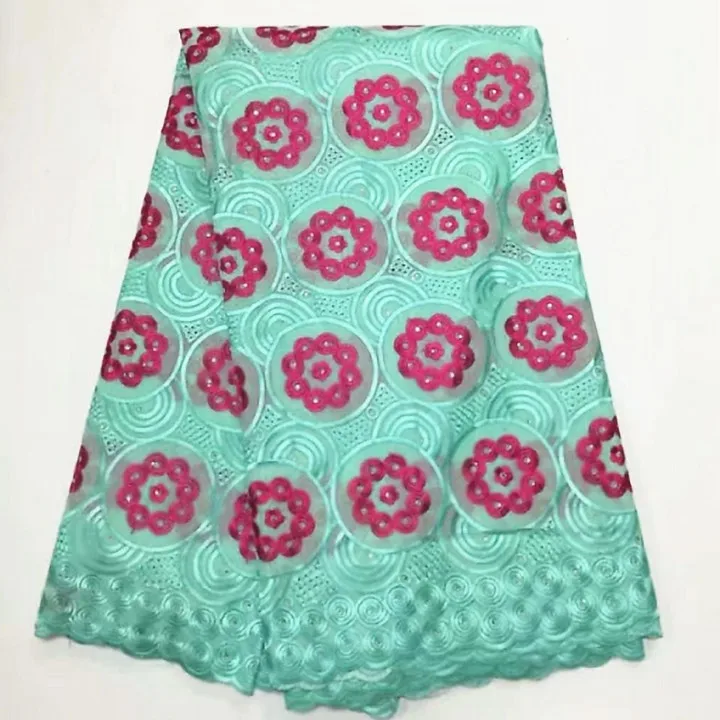 5 ярдов/шт. Новая модная винно-Африканская хлопчатобумажная ткань с вышивкой и